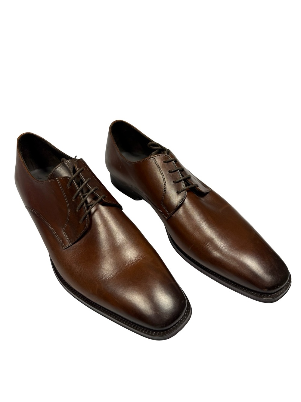 To Boot New York Adam Derrick 10.5 Brown Leather Derby Dress Shoes Quiet Luxury
